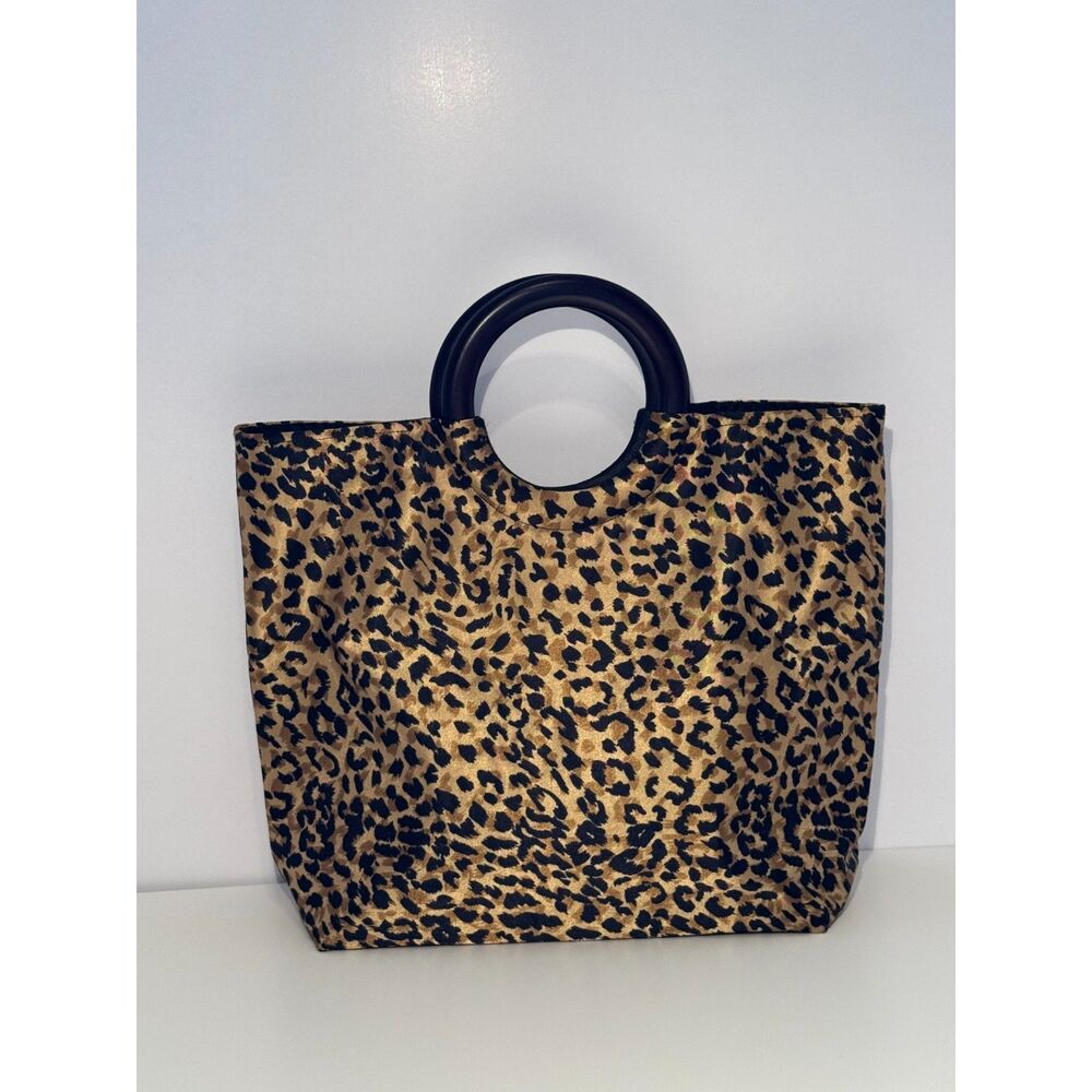 Vintage "Delia Q" Silk Leopard Tote 11"x 14"